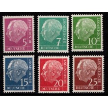 Præsident HESS - 5 pf.-25 pf. Lumogen papir - AFA 1142A-1149A - Postfrisk.